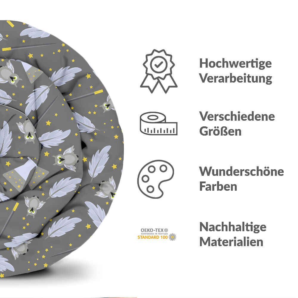 Set di biancheria da letto con coperta terapeutica nero bacchetta magica