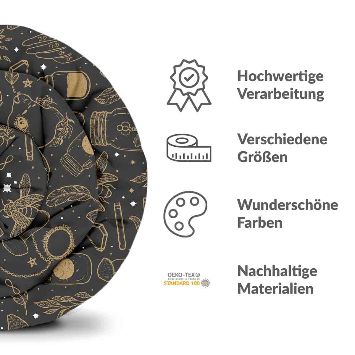 Set di biancheria da letto con coperta terapeutica nero magico