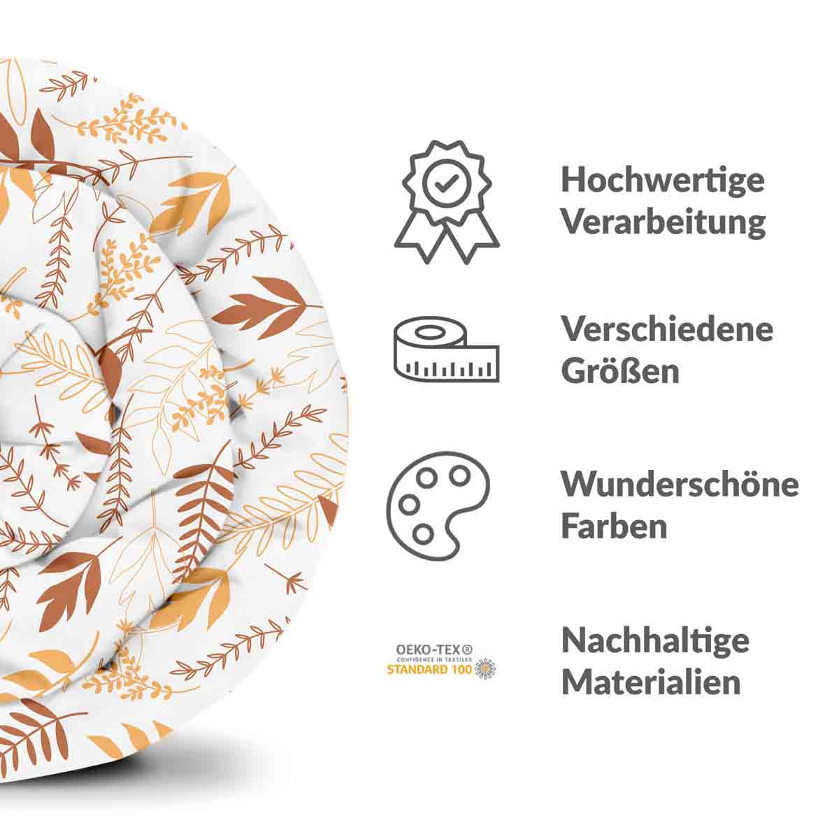 Coperta terapeutica originale - Rivestimento in cotone bianco con rami autunnali