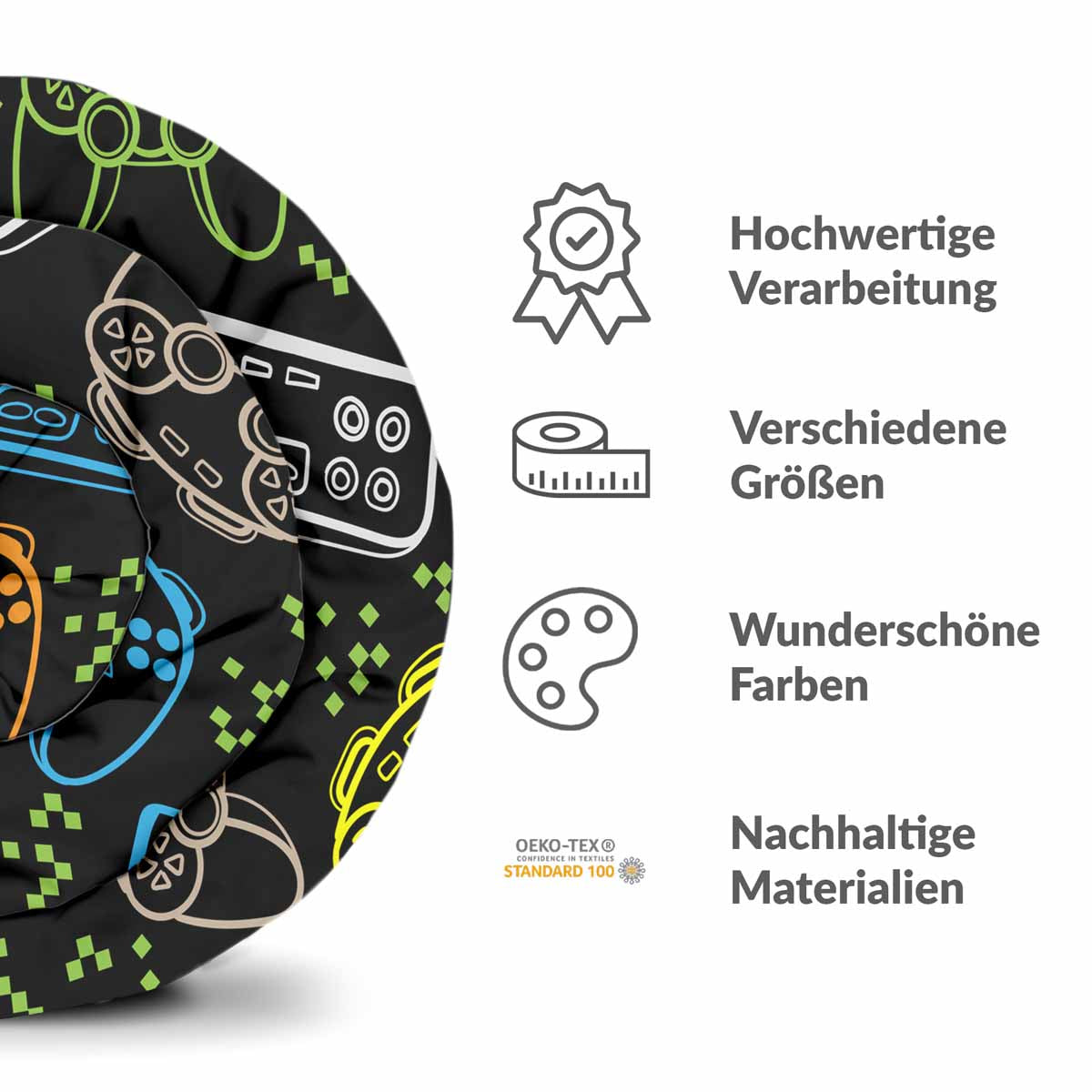 Coperta terapeutica originale - Rivestimento in cotone nero con console di gioco