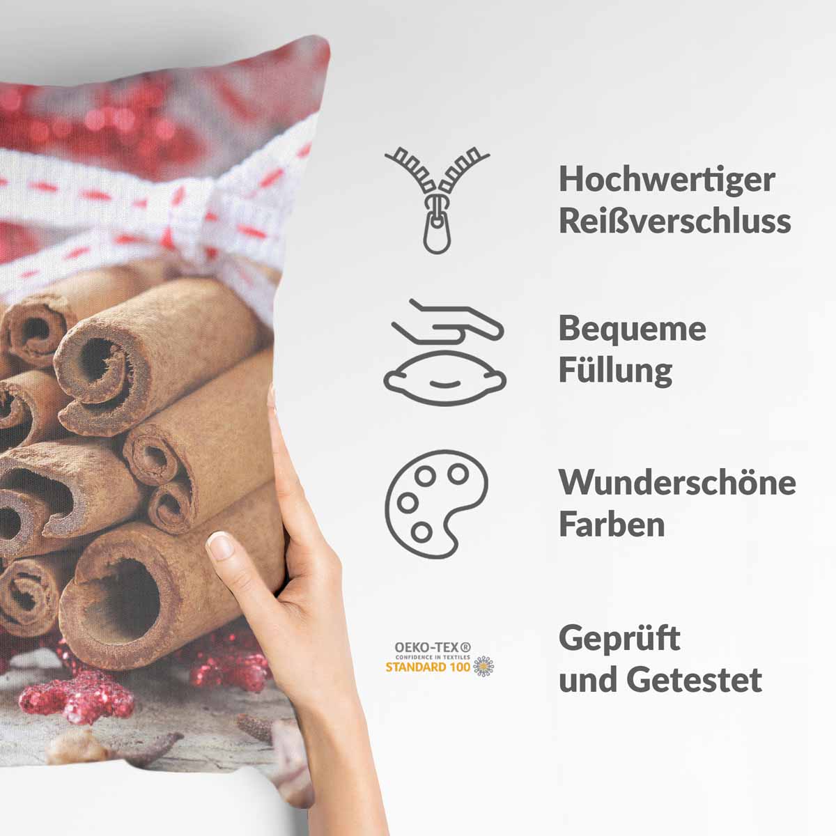 Cuscino per la salute con stecche di cannella