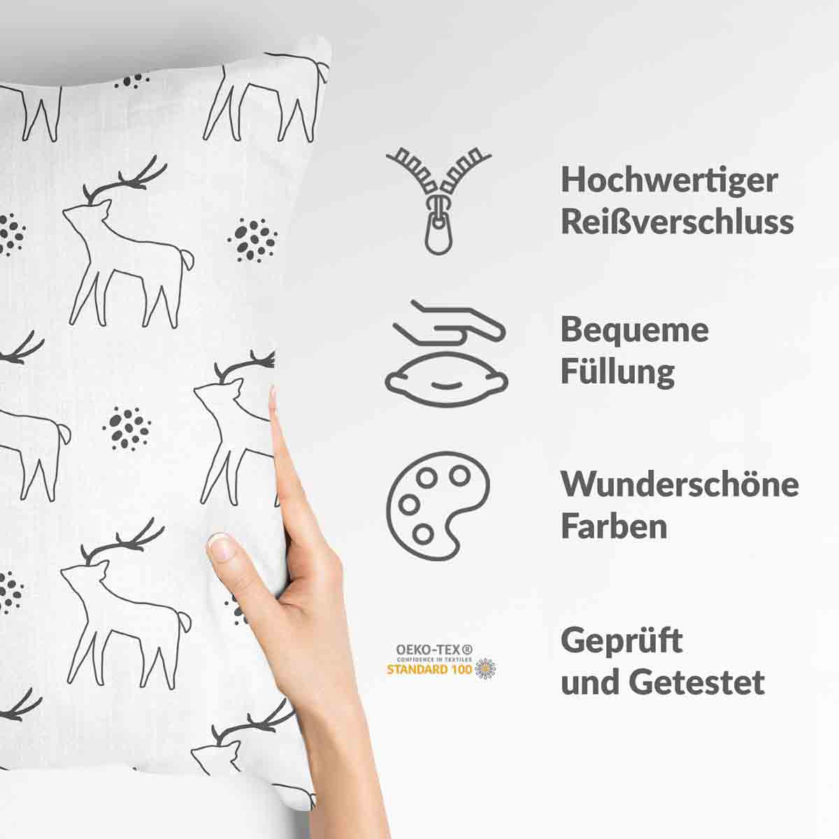 Cuscino sanitario bianco con cervo