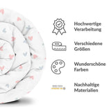 Set di biancheria da letto con coperte terapeutiche bianco con piccoli cuoricini