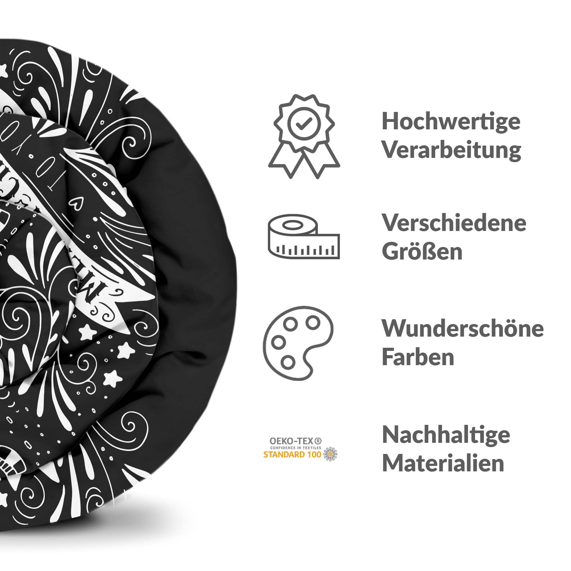 Set di biancheria da letto con coperta terapeutica nero Buon Natale