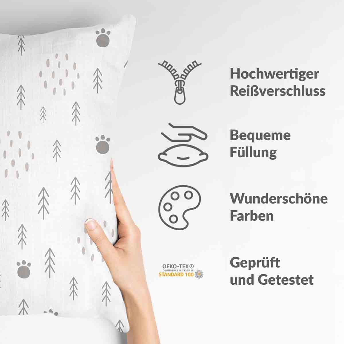 Cuscino salute impronte di zampe nella foresta