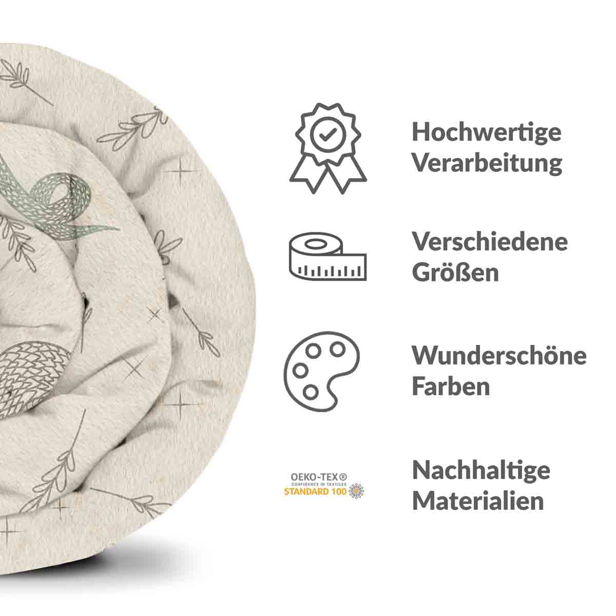 Coperta terapeutica originale - Rivestimento in cotone beige con serpente