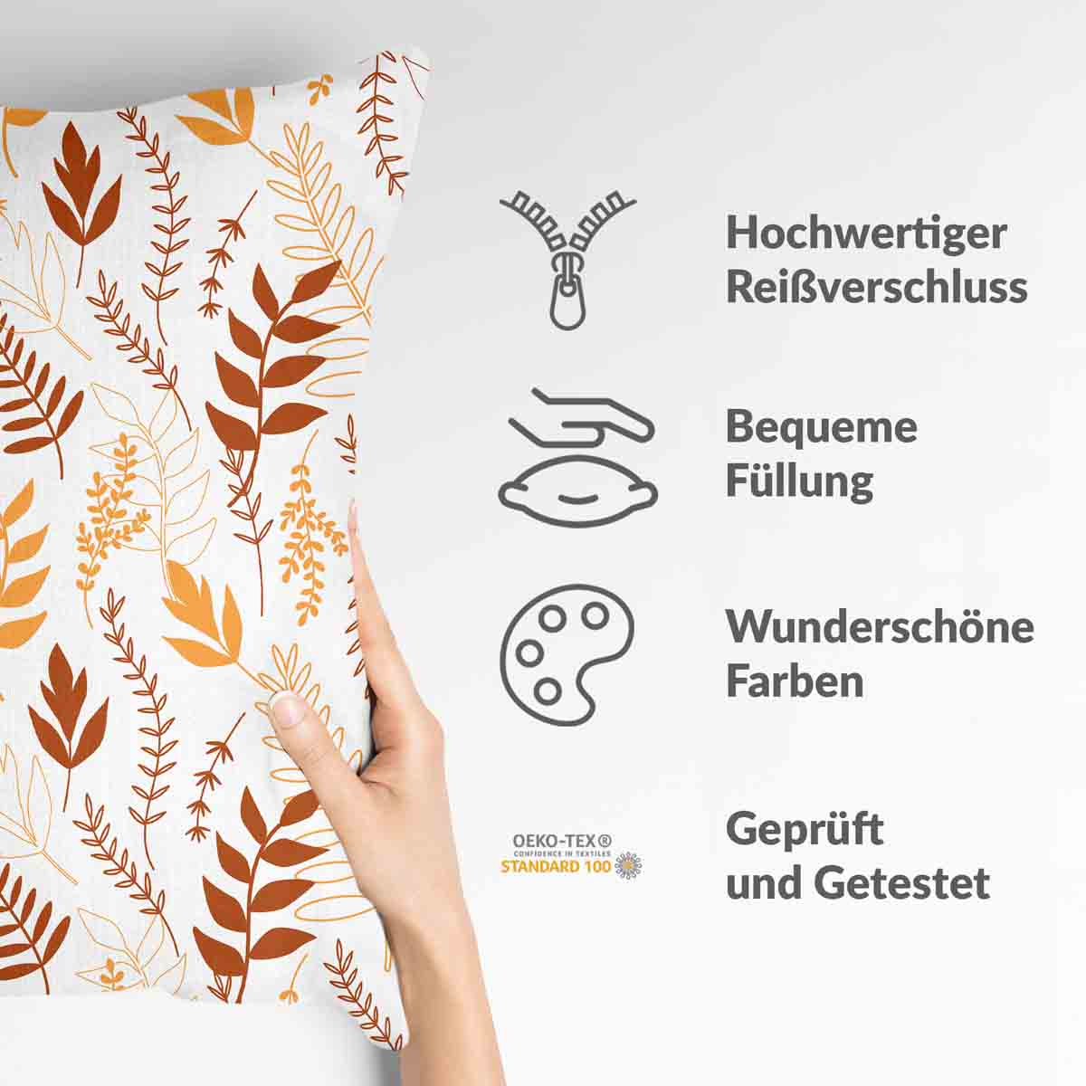 Cuscino sanitario bianco con rami autunnali