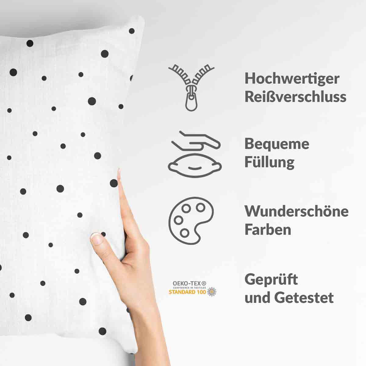 Cuscino sanitario bianco con punti sparsi