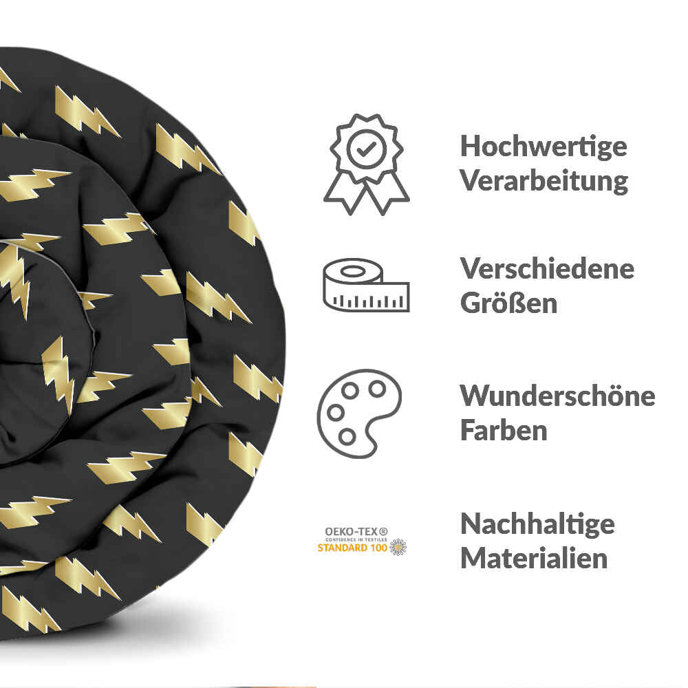 Set di biancheria da letto con coperta terapeutica nero con Harry Blitz