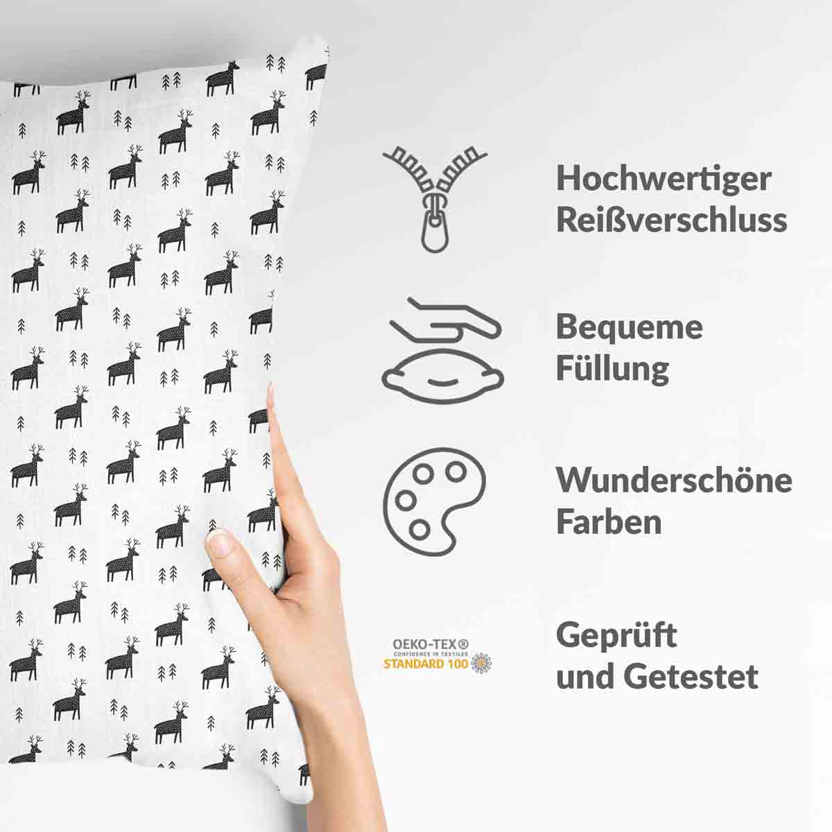 Cuscino sanitario bianco con renne