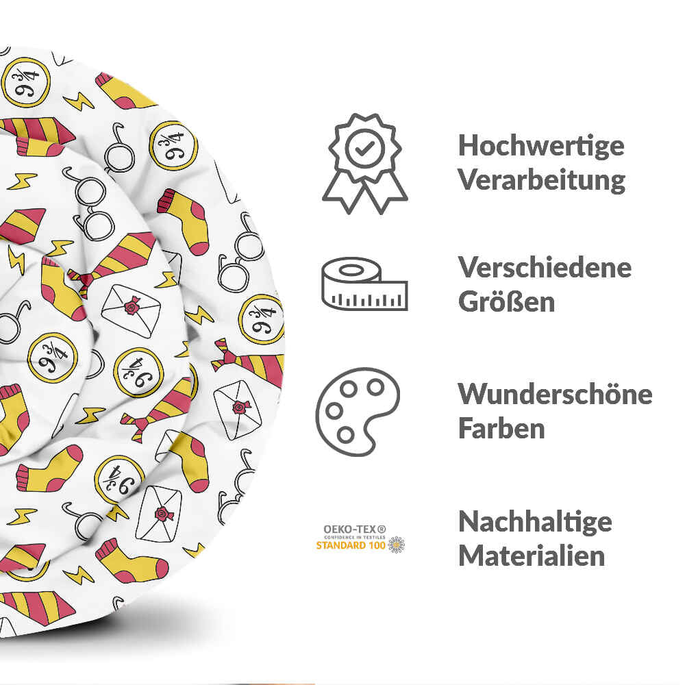 Set di biancheria da letto con coperta terapeutica bianca scuola di magia