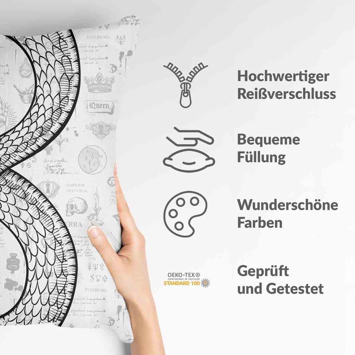 Cuscino sanitario con motivo a serpente