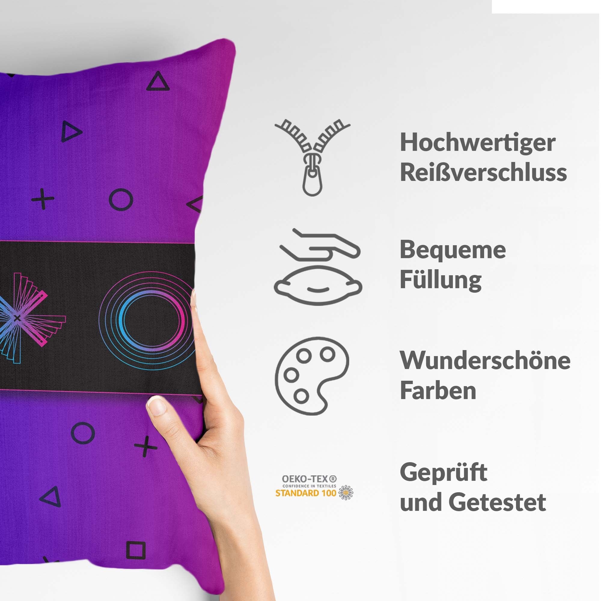 Cuscino salute viola con forme