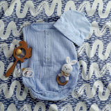 Set di biancheria da letto con coperte terapeutiche onde bianche blu