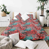Set di biancheria da letto con coperta terapeutica astratta rossa