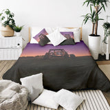 Set di biancheria da letto con coperta terapeutica viola con trattore