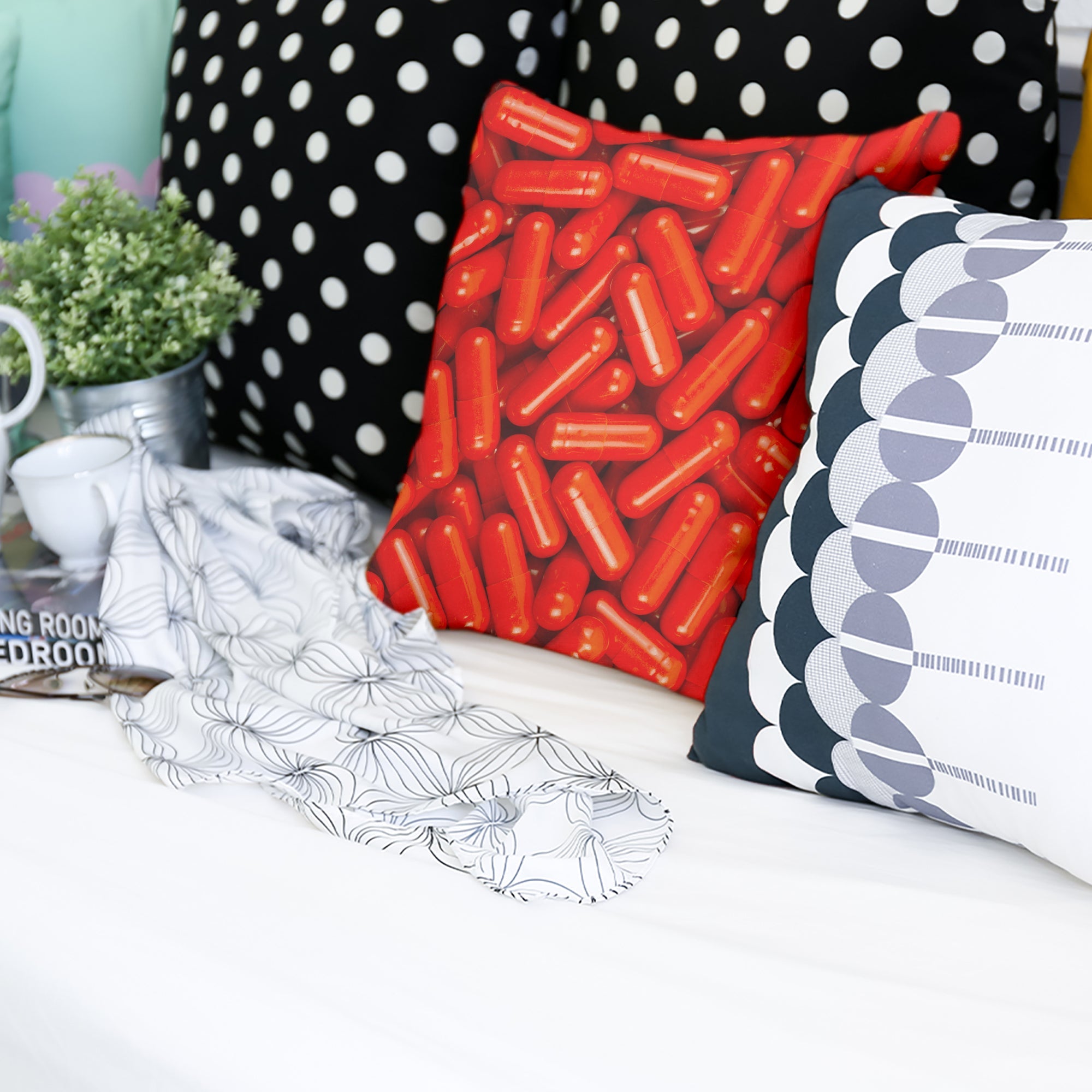 Cuscino sanitario rosso compresse