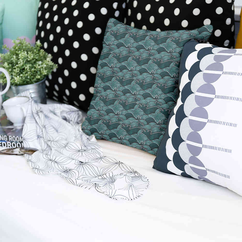 Cuscino salute onde turchese-verde