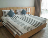 Set di biancheria da letto con coperte terapeutiche grigie con strisce spesse e sottili