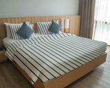 Set di biancheria da letto con coperte terapeutiche bianco con strisce nere