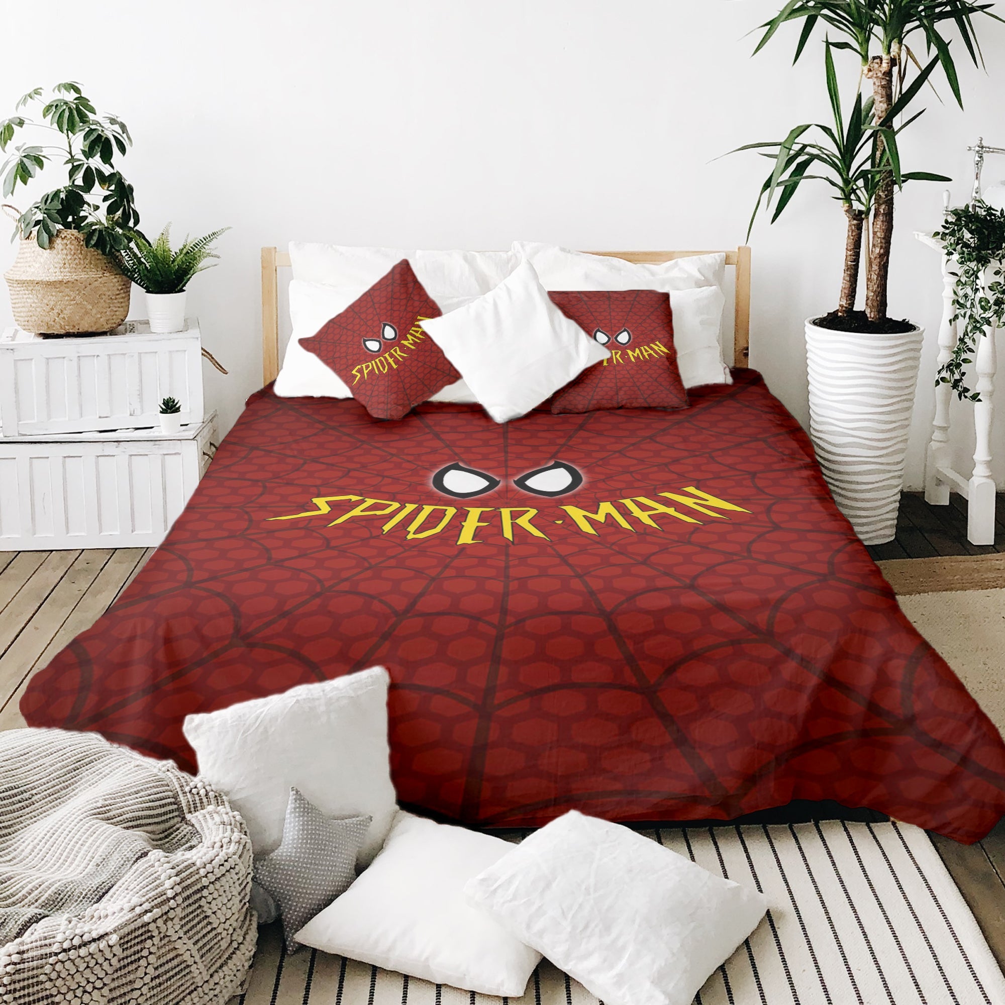 Set di biancheria da letto con coperta terapeutica rosso Spiderman