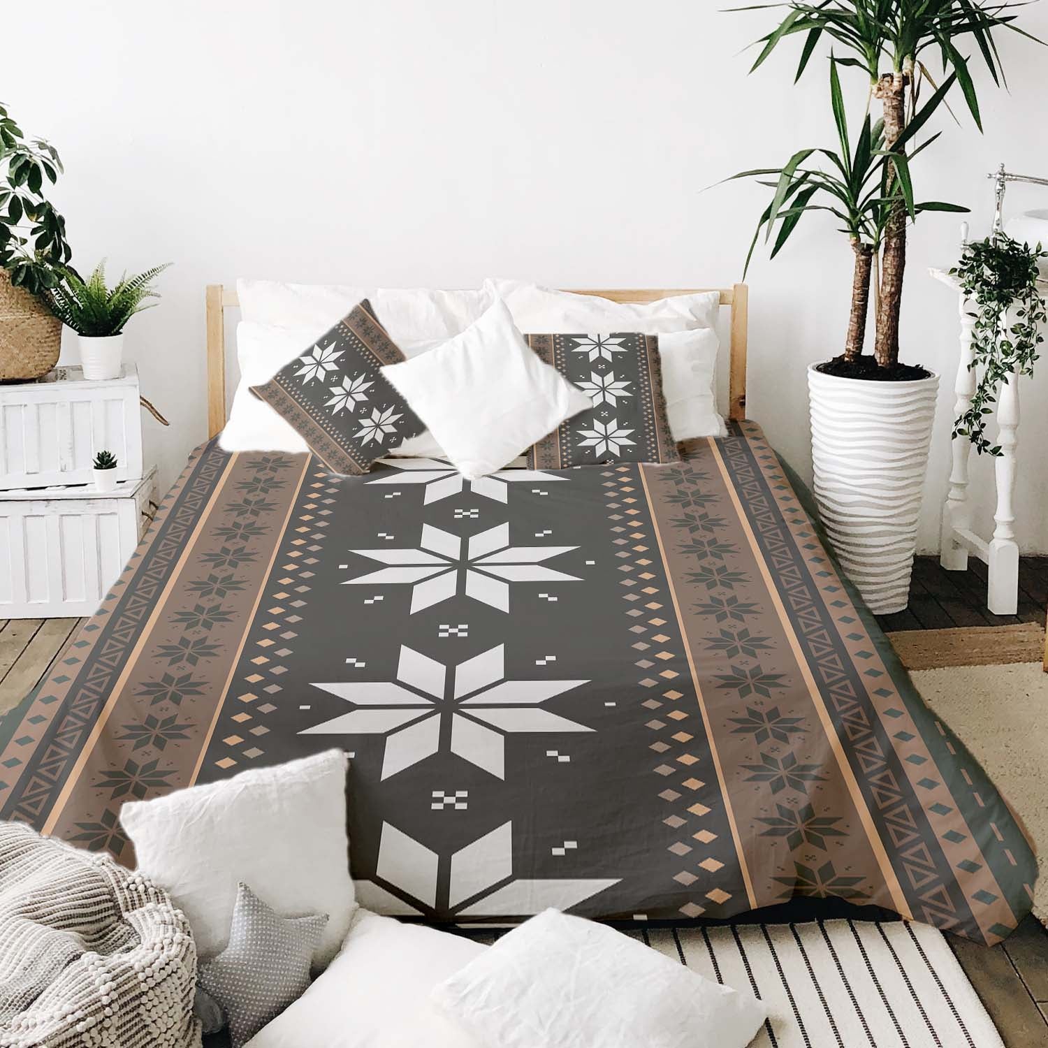 Set di biancheria da letto con coperte terapeutiche a righe con stelle