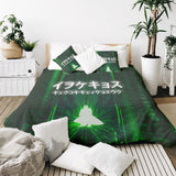 Coperta terapeutica originale - Rivestimento in cotone verde con caratteri scritti