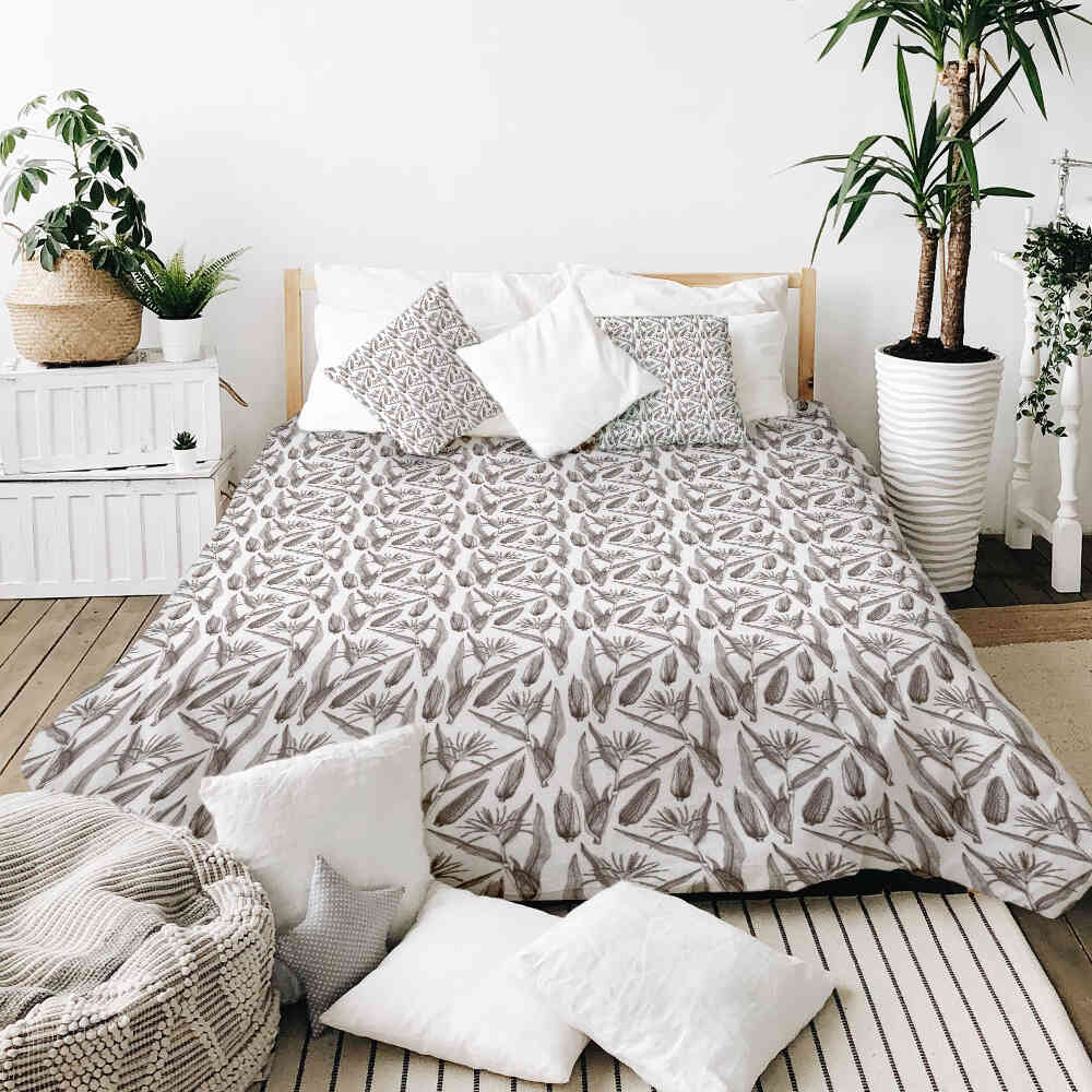 Set di biancheria da letto con coperta terapeutica bianca con mais