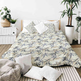 Set di biancheria da letto con coperta terapeutica motivo foglia beige