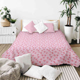 Coperta terapeutica originale - Rivestimento in cotone rosa con cuori rossi