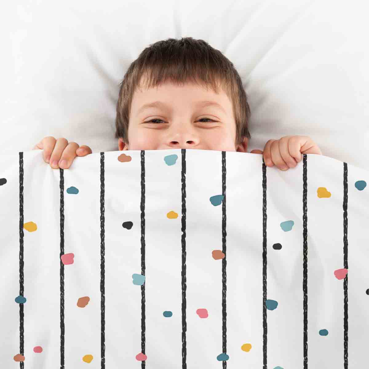 Set di biancheria da letto con coperte terapeutiche a pois colorati