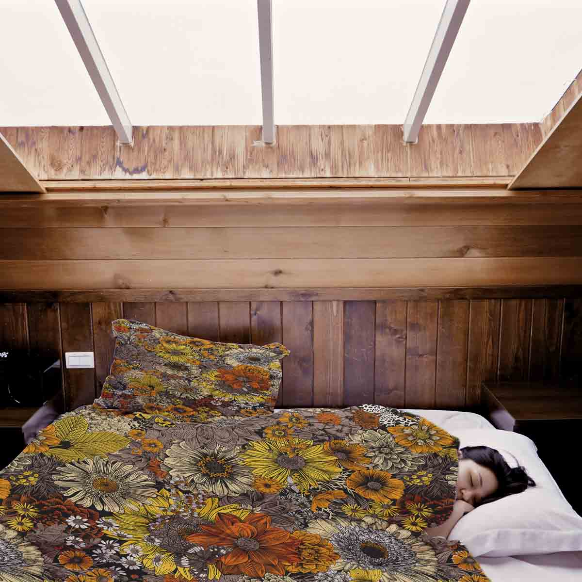 Coperta terapeutica originale - Rivestimento in cotone fiori gialli
