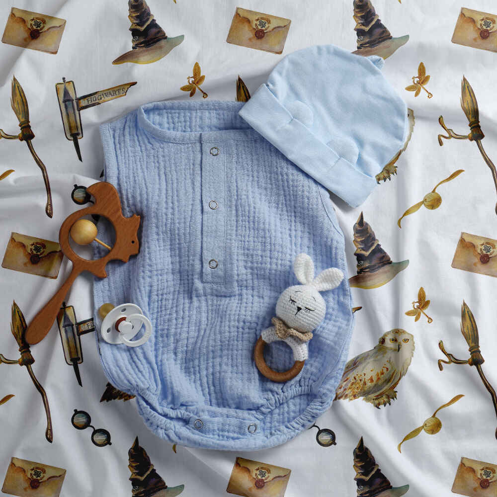 Set di biancheria da letto con coperte terapeutiche bianco con gufi