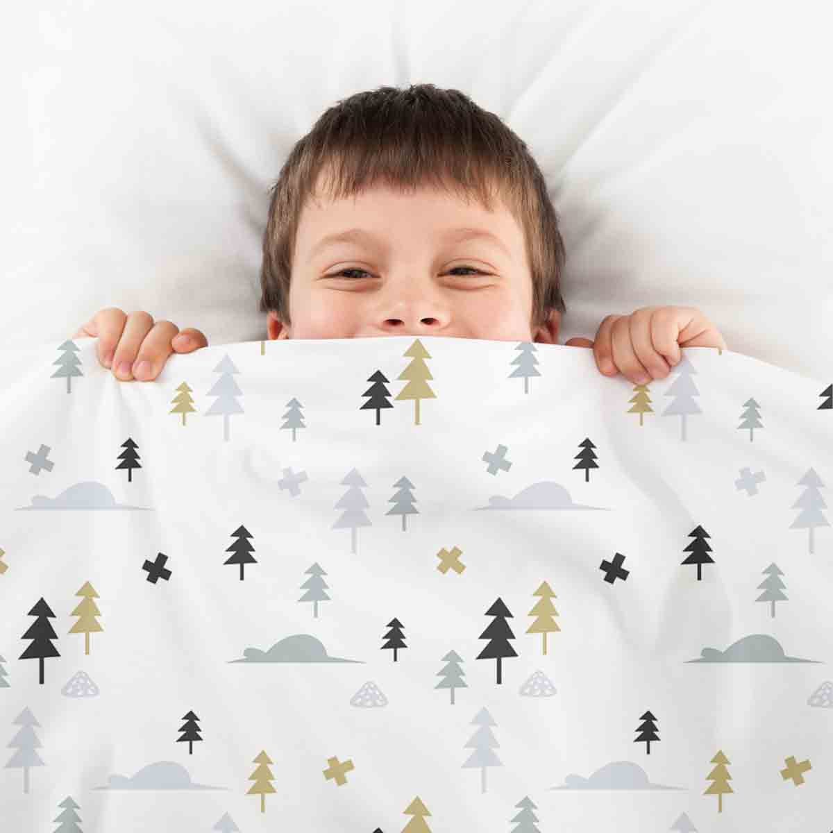 Set di biancheria da letto con coperta terapeutica Foresta grigia