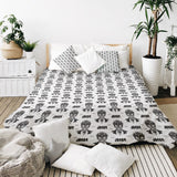 Set di biancheria da letto con coperta terapeutica Joker nero-bianco