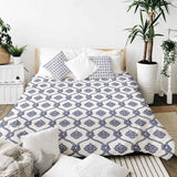Set di biancheria da letto con coperta terapeutica motivo marinaresco blu