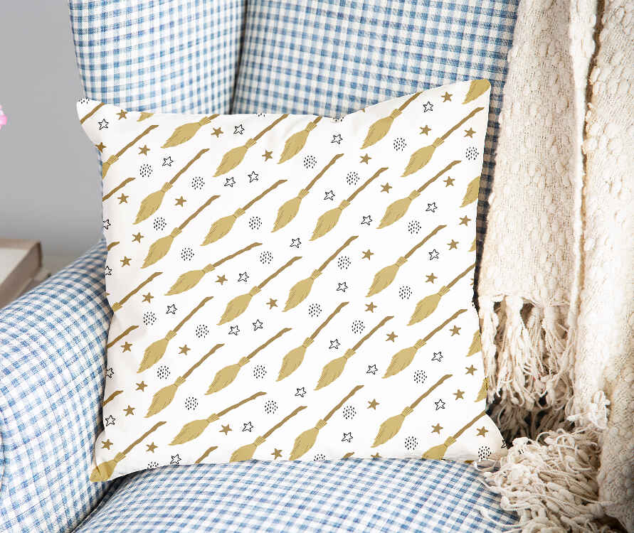 Cuscino sanitario bianco con scopa di Harry