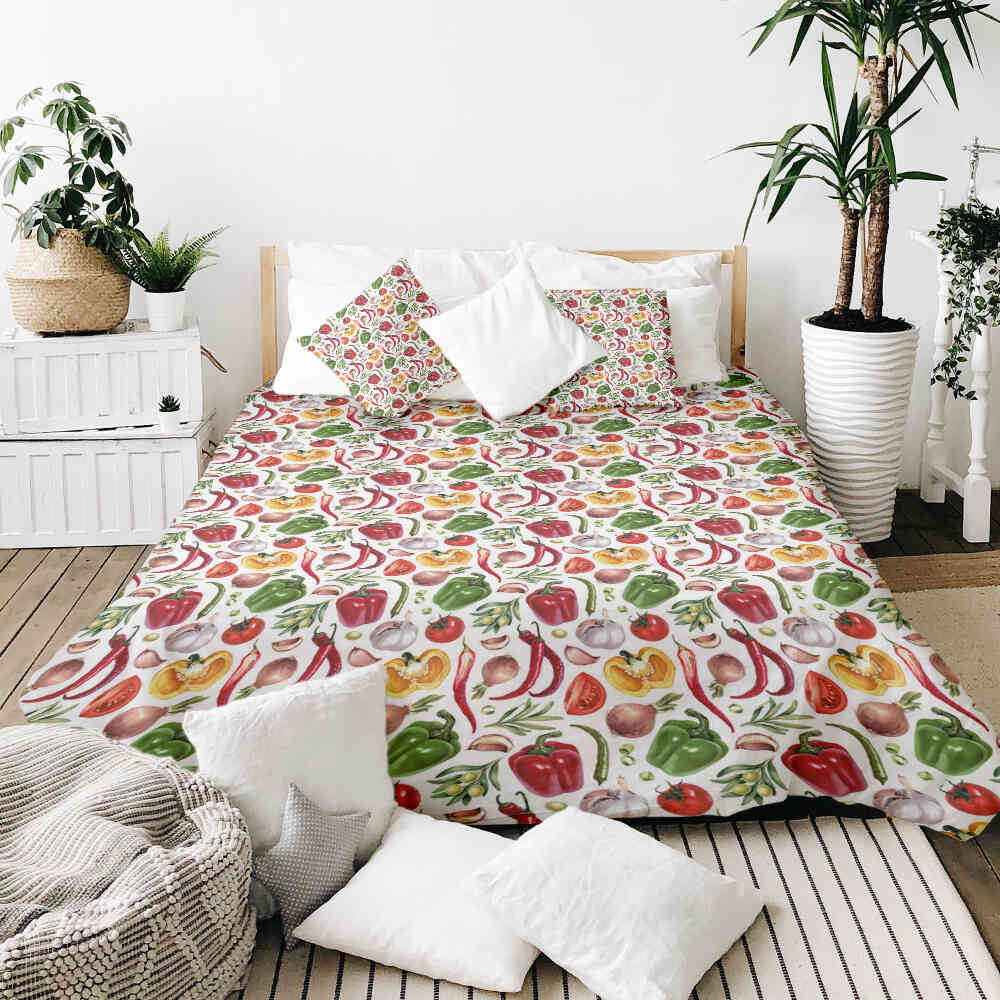 Set di biancheria da letto con coperte terapeutiche e verdure