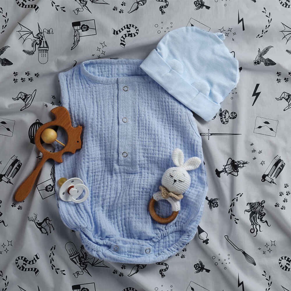 Set di biancheria da letto con coperta terapeutica grigio magia