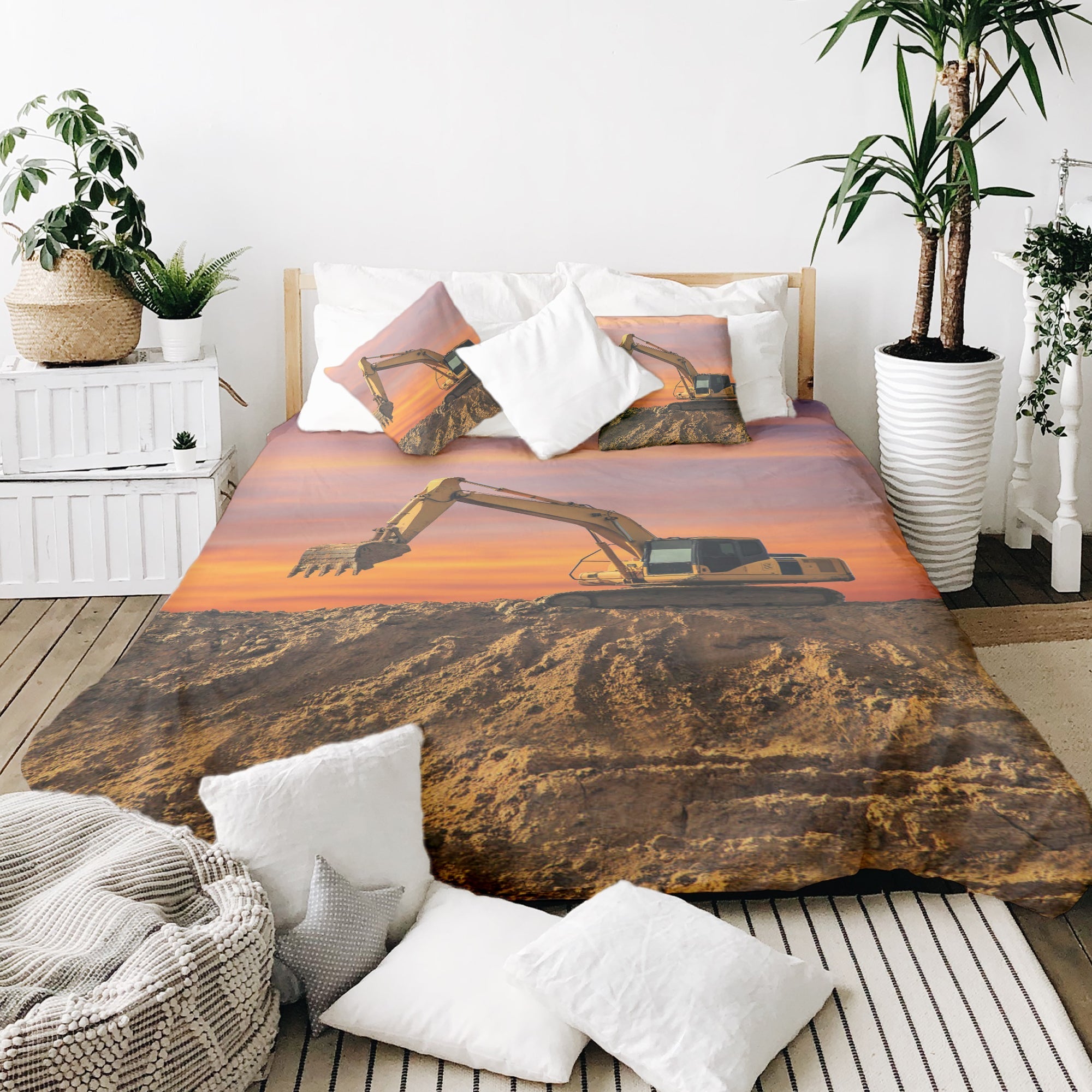 Set di biancheria da letto con coperta terapeutica Trattore all'alba