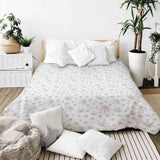 Set di biancheria da letto con coperte terapeutiche grigio con edera