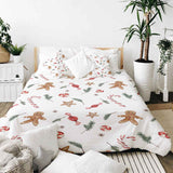 Set di biancheria da letto con coperta terapeutica bianca per il periodo natalizio