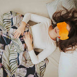 Set di biancheria da letto con coperte terapeutiche nero con foglie viola
