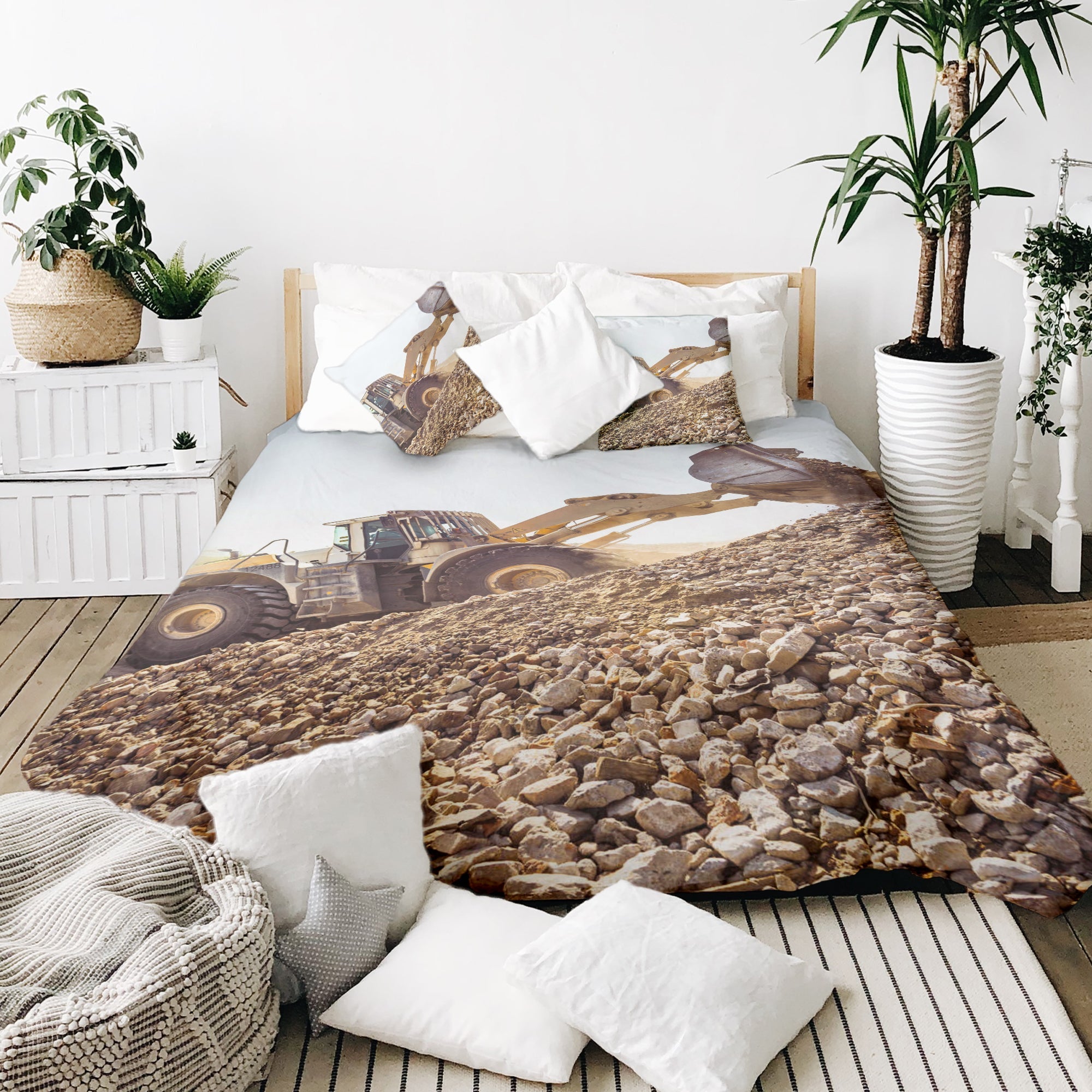 Set di biancheria da letto con coperta terapeutica Trattore sulla montagna