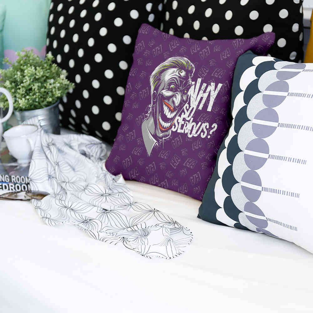 Cuscino salute viola Why So Serious?