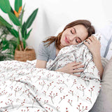 Set di biancheria da letto con coperte terapeutiche bianco con delicate rose