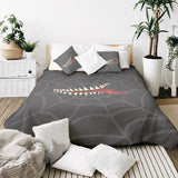 Set di biancheria da letto con coperta terapeutica grigia a ragnatela
