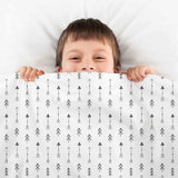 Set di biancheria da letto con coperte terapeutiche bianco con molte frecce nere