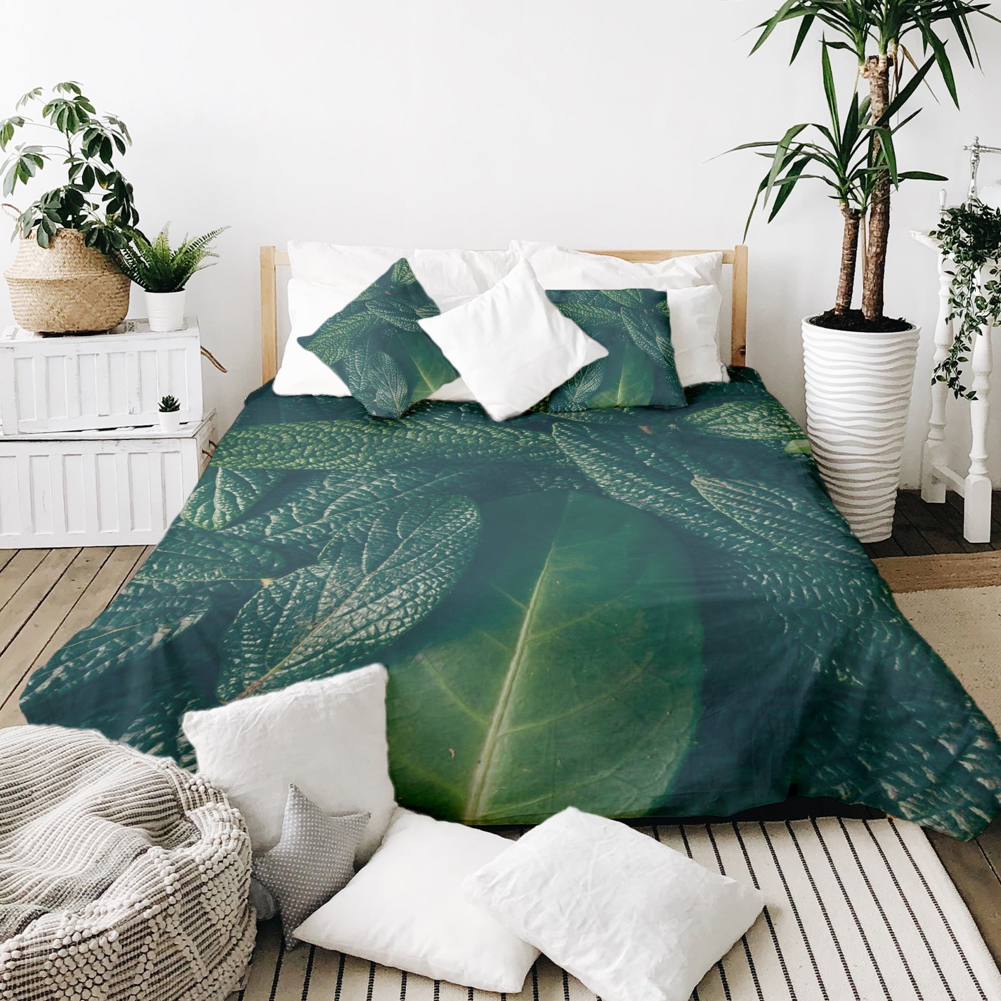 Coperta terapeutica originale - Rivestimento in cotone Foglie verdi