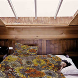 Set di biancheria da letto con coperte terapeutiche fiori gialli